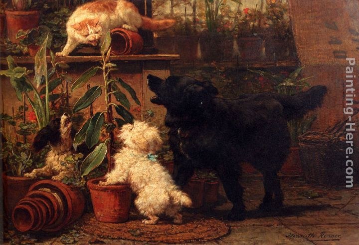 Henriette Ronner-Knip In The Greenhouse